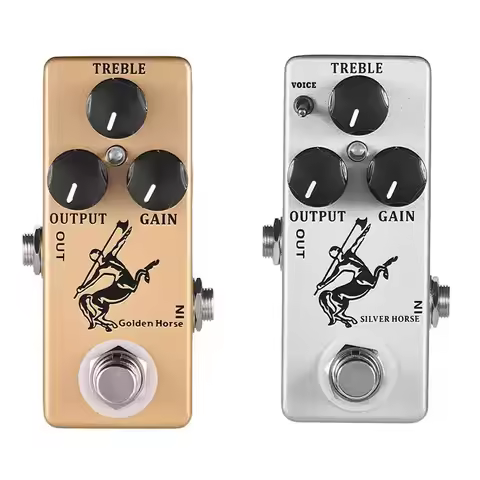 MOSKY SILVER/GOLDEN HORSE Effect Pedal overdrive/boost Horse Guitars Volume Reverb Bass Klon Centaur