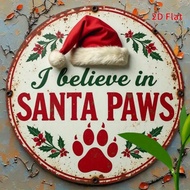 2D Printed 1pc 7.8x7.8 Inch "Relax And Enjoy, I Believe In Christmas" Clonclon Metal Sign, Suitable 