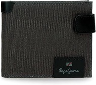 Hilltop Horizontal Purse with Click Closure, Grey, 11 x 8.5 x 1 cm, Leather by Joumma Bags, Grey, Ta