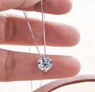 2ct 8mm Moissanite Pendant For Women Simulated Diamond Necklace S925 Sterling Silver Jewelry Girl Va