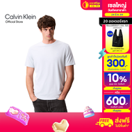 CALVIN KLEIN เสื้อยืดคอกลมแขนสั้นผู้ชาย Luxury Cotton T-shirt ทรง Relaxed รุ่น 4LB275G CIQ - สี Ligh