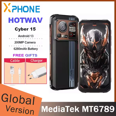 HOTWAV Cyber 15 Rugged Phone 24(12+12)GB 256GB 200MP PixSmart G99 6.6'' FHD+ 120Hz 2K Ultra-thin And