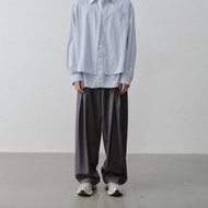 日系復古 條紋直筒西裝休閒褲