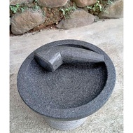 24cm Genuine Stone Mortar and Pestle Free Original Tulungagung Mortar and Pestle Stone Mortar Mortar