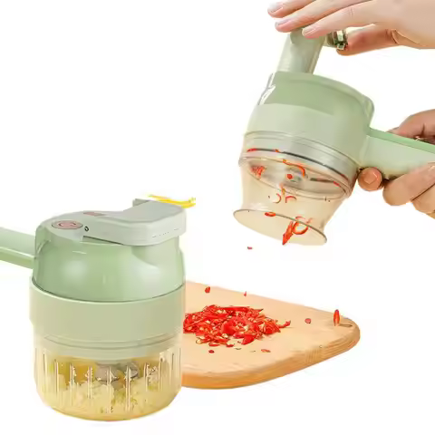 4 In 1 Multifunctional Vegetable Cutter Handheld Electric Wireless Chop Onion Cutting Garlic Mash Mi