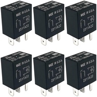 6-Pack 8T2T-14B192-AB Relay 12VDC 4-Pin 30A Serasi dengan Beberapa Kenderaan Ford