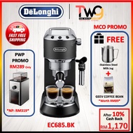 [FREE SHIPPING] Delonghi EC685.BK DEDICA 15-Bar Pump Espresso Machine Coffee Maker (BLACK) EC685 EC6