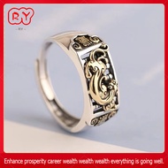 RY-s925 silver wealth Pixiu abacus ring prosperous business increased luck auspicious and rich, safe and healthy male and female Pixiu ring smooth relationshi, professional consecration prayer