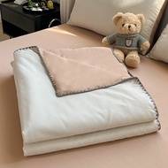 【Ready】🌈 Summer air-conditioning blanket sofa blanket single nap small thin quilt office blanket bed lunch break shawl blanket