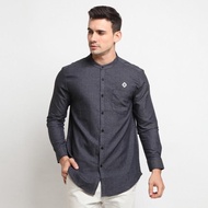 BLACK ZAMUEL |MNM x CW| Men's Koko Shirt Long Sleeve ORI Muslim Shirt - Black, L