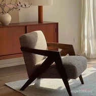 Lazy Balcony Solid Wood Single Leisure Living Room French Designer Chair Medieval Richard Sofa Chair
