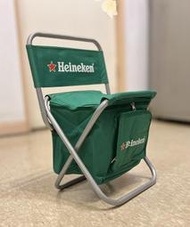 §馥康雜貨鋪§Heineken海尼根啤酒紀念椅 (附保冷袋 餐具收納)戶外 露營 絕版收藏品