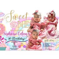 CANDY LAND Invitation Card 3R size with Envelope & Sticker