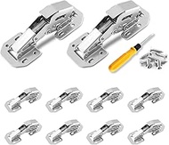 Jiozermi 10 Pack Soft Close Cabinet Hinge, Concealed Cabinet Door Hinges, 90 Degree Frameless Hinges for Kitchen Cabinets, Cupboards, Wardrobes