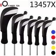 New Long Neck Set Golf Wood Head Cover No.1 No.3 No.4 No.5 No.7 No.X Club Headcovers Driver Fairway Hybrid Covers Drop S