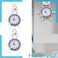 [HOMYL2] Mediterranean Wall Clock Nautical Clock for Kitchen Indoor Dining Room