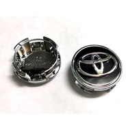 #READY STOCK# 53MM BLACK/CHROME TOYOTA TYRE SPORT RIM CAP / RIM CENTRE HUD CAP - ALTIS VIOS YARIS AV