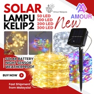 Lampu Raya Solar Fairy Light String LED Kelip Kelip 32M 300LED 22M 200LED 12M 100LED 7M 50LED Solar 