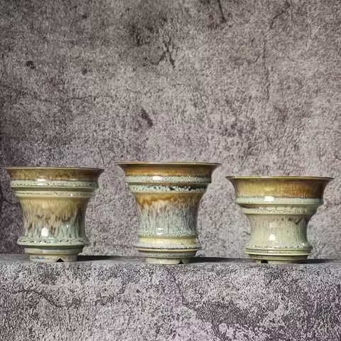 Caudex Pots Pottery Plant Pot Planter Small Handmade Ceramic Pot for Caudiciform Plants, Succulents,