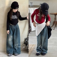 AT13-[tomnaukid] Hello Tuesday long-sleeved shirt for girls sizes from 9-36Kg