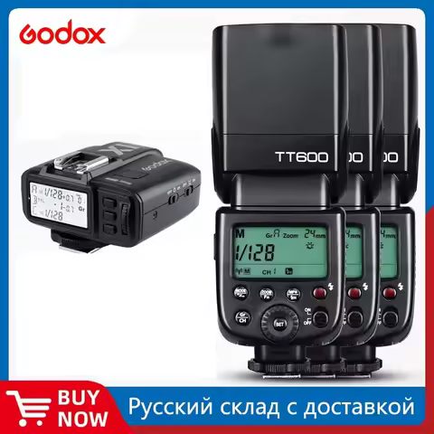 3x Godox TT600 Built-in Receive Camera Flash Speedlite Diffuser with X1T-C/N/S Transmitter