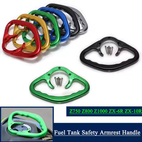 For Kawasaki Z750 Z800 Z1000 ZX-6R ZX-10R Motorcycle Fuel Tank Safety Armrest Handle Black Green