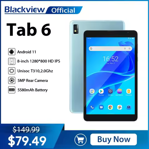 Blackview Tab 6 Tablet 8 inch 3GB 32GB Android 11 5580mAh Tablet PC 4G WIFI LTE Phone Call Tablets K