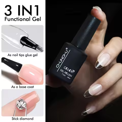 3 IN1 Nail Glue Gel Fast Extension Acrylic False Tips Sticking Decoration Press on Nails Art Tools F