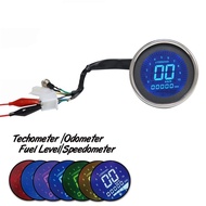 Pz: Universal Motorcycle Digital Speedometer Retro LCD Odometer Cafe Racer Tachometer Indicator Scoo