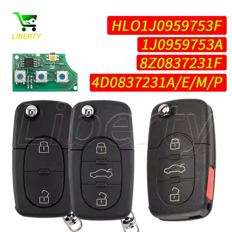 Liberty Flip Remote Car Key HLO1J0959753F 8Z0837231F 4D0837231A/E/M/P For Audi A3 A4 A6 A8 B5 TT RS4
