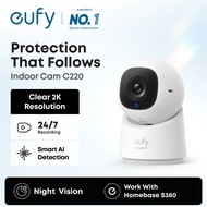 eufy Security by Anker Indoor Camera C220 With 2K Resolution, AI Tracking, 360° Surveillance, Night 
