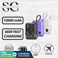 【SG INSTOCK】MINI SLIM 10000mAh Fast Charging PowerBank With In-Built Wires