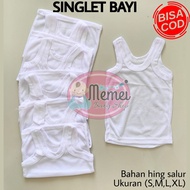 1/ 2 DOZEN (6 pcs) WHITE baby singlets baby tshirt size S M/ L/ XL wholesale