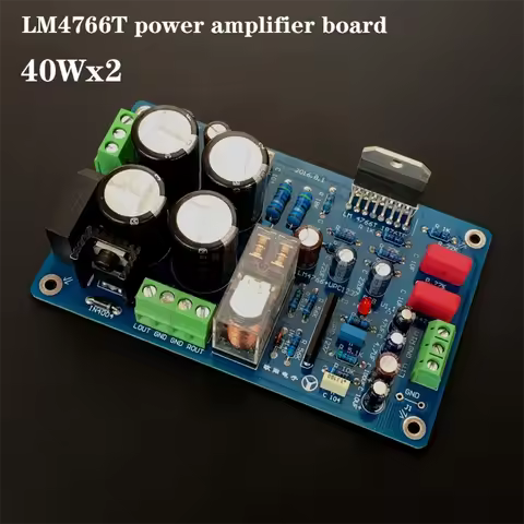 AC dual 12V-24V 40W+40W 8 ohms LM4766 2.0 channel stereo Power Amplifier Board with speaker Protecti