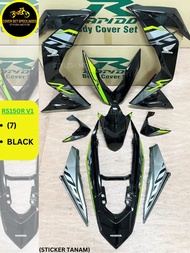 (STICKER TANAM/AIRBRUSH) RAPIDO COVER SET HONDA RS150 RS150R V1 (7) BLACK