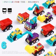 6 In 1 With Bag Organizer Boy Baby Mini Pull Back Cars Construction Car Toy Kids Educational A6f