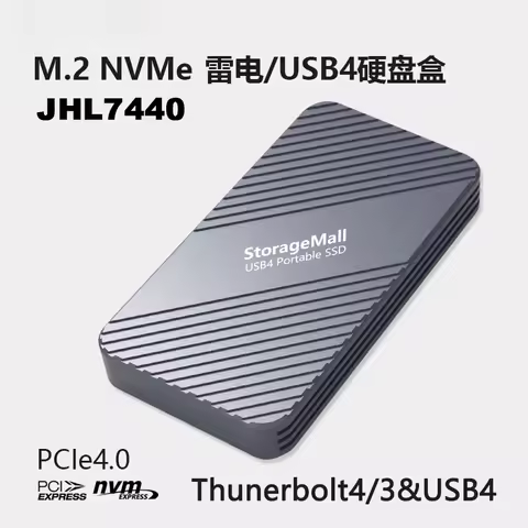 USB4 Compatible Raiden 3 to M.2 NVMe SSD U.3 U.2 Hard Disk Case