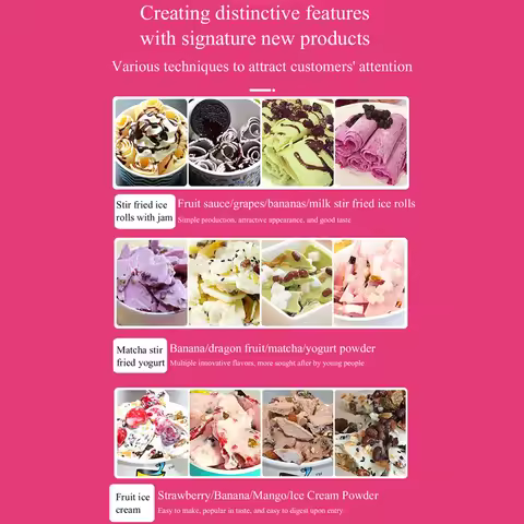 Commercial Fried Ice Cream Maker Stir Yogurt Machine Double-pan Double Control Ice Cream Mixer Ice C