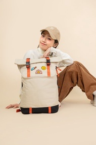 【DOUGHNUT】15吋 防潑水 大後背包 CHRISTOPHER  捲蓋式-米黃 TD