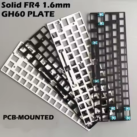 Customized Mechanical Keyboard GH60 61 64 Layout Solid White/Black FR4 Plate PCB-Mouted or Plate-mou