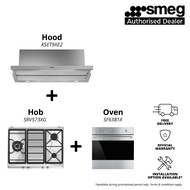 (Limited Time Only) Smeg Hood &amp; Hob &amp; Oven Package KSET9XE2  + SRV573XG  +  SF6381X