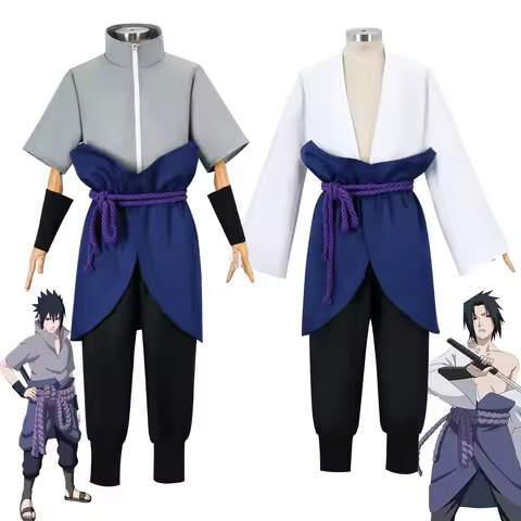 Uchiha Sasuke Cosplay Costume Wig Anime Suit Halloween Comic Clothes Outfit for Adult Men Elder Boys