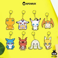 GANTUNGAN Keychain - Keychain Digimon Agumon, Gabumon, Veemon, Gatomon / Tailmon, Patamon, Guilmon, 