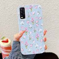 VRQR for Vivo Y20 2021 Y20A Y20T Y20i Y20S G Y12A Y12S 2021 Y3S 2021 Casing Pink Little Flower Anti 