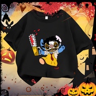 REAdy stocK Happy Halloween Stitch Graphic T-Shirt Baju dewasa anak-anak lengan pendek Cute Ghost Pu