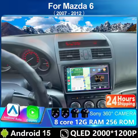 For Mazda 6 II GH 2007 - 2012 Android 15 12+256GB 4G WIFI Car Radio Carplay Auto Multimedia Stereo V