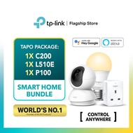 TP-LINK Smart Home Bundle Tapo Series ( Tapo C200-PTZ Camera/Tapo P100-Smart Plug/Tapo L510E-Smart B