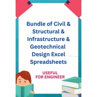 Bundle of Civil & Structural & Infrastructure & Geotechnical  Design Excel Spreadsheets