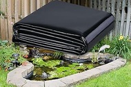 KLEWEE 10 x 13ft Pond Liner, 20 Mil LDPE Heavy Duty Pond Liners, Black Fish Safe Pond Skins Pond Liner for Koi Ponds, Waterfall, Stream, Fountains and Water Gardens