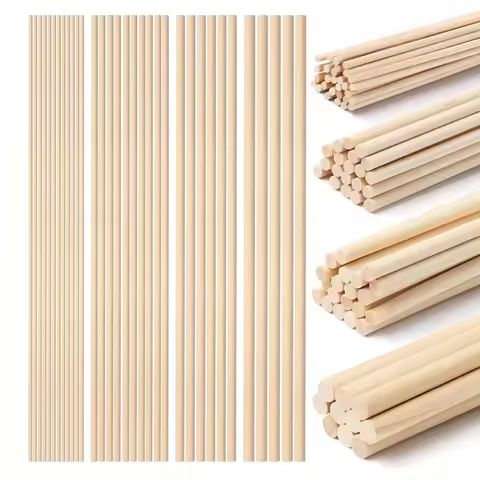 10-30cm Wooden Dowel Rods, Natural Precut Wood Dowels Sticks for DIY Craft Art Supplies Cake Dowels 
